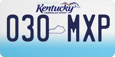 KY license plate 030MXP