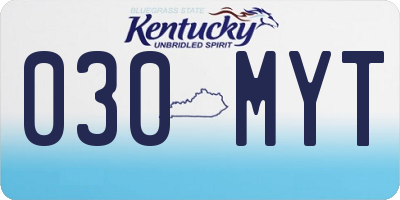 KY license plate 030MYT