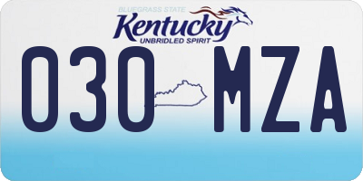 KY license plate 030MZA