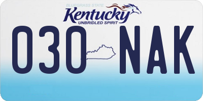 KY license plate 030NAK