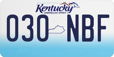 KY license plate 030NBF