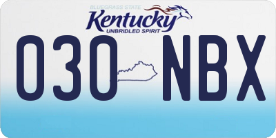 KY license plate 030NBX
