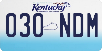 KY license plate 030NDM
