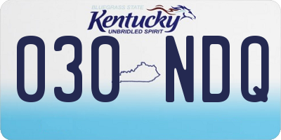 KY license plate 030NDQ