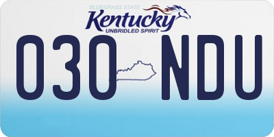 KY license plate 030NDU