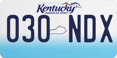 KY license plate 030NDX