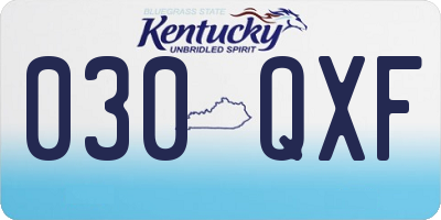KY license plate 030QXF