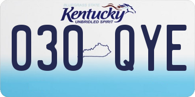 KY license plate 030QYE
