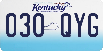 KY license plate 030QYG