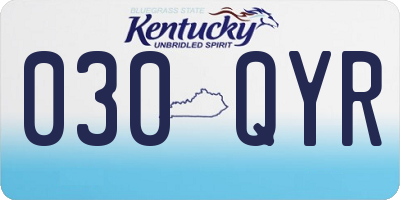 KY license plate 030QYR