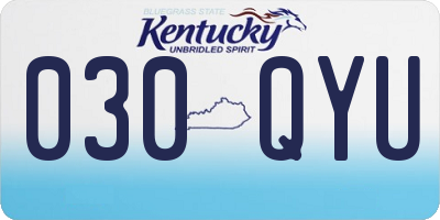 KY license plate 030QYU