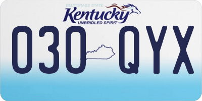 KY license plate 030QYX