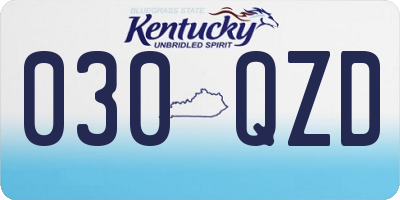 KY license plate 030QZD