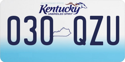 KY license plate 030QZU