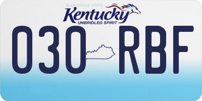 KY license plate 030RBF