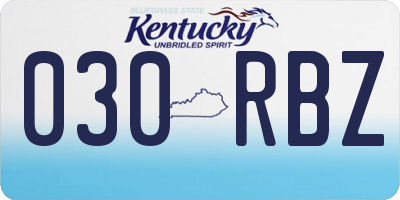 KY license plate 030RBZ