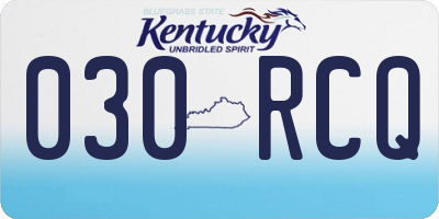 KY license plate 030RCQ