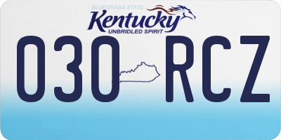 KY license plate 030RCZ