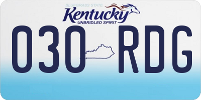 KY license plate 030RDG