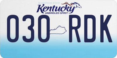KY license plate 030RDK