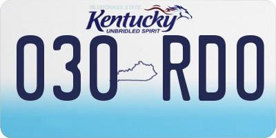 KY license plate 030RDO