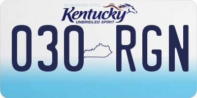 KY license plate 030RGN