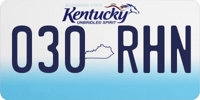 KY license plate 030RHN