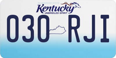 KY license plate 030RJI