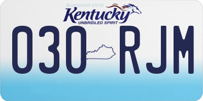 KY license plate 030RJM