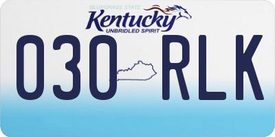 KY license plate 030RLK