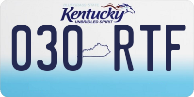 KY license plate 030RTF