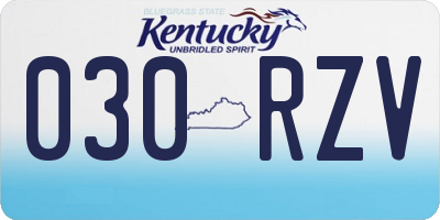 KY license plate 030RZV