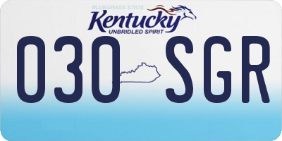 KY license plate 030SGR