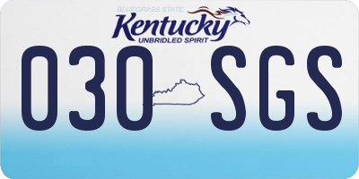 KY license plate 030SGS