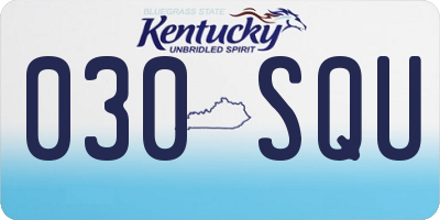 KY license plate 030SQU