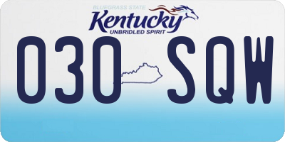 KY license plate 030SQW
