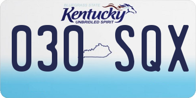 KY license plate 030SQX