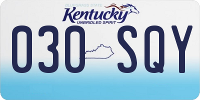 KY license plate 030SQY