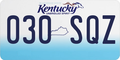 KY license plate 030SQZ