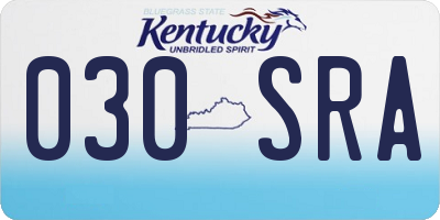KY license plate 030SRA