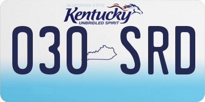 KY license plate 030SRD
