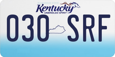 KY license plate 030SRF
