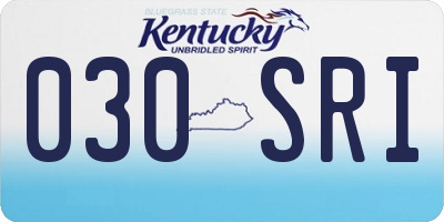 KY license plate 030SRI