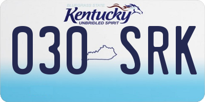 KY license plate 030SRK
