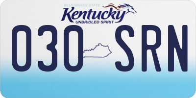 KY license plate 030SRN