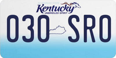 KY license plate 030SRO