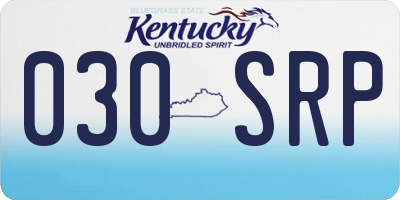 KY license plate 030SRP