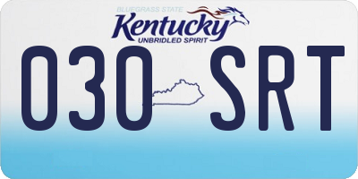 KY license plate 030SRT