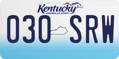 KY license plate 030SRW