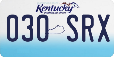 KY license plate 030SRX